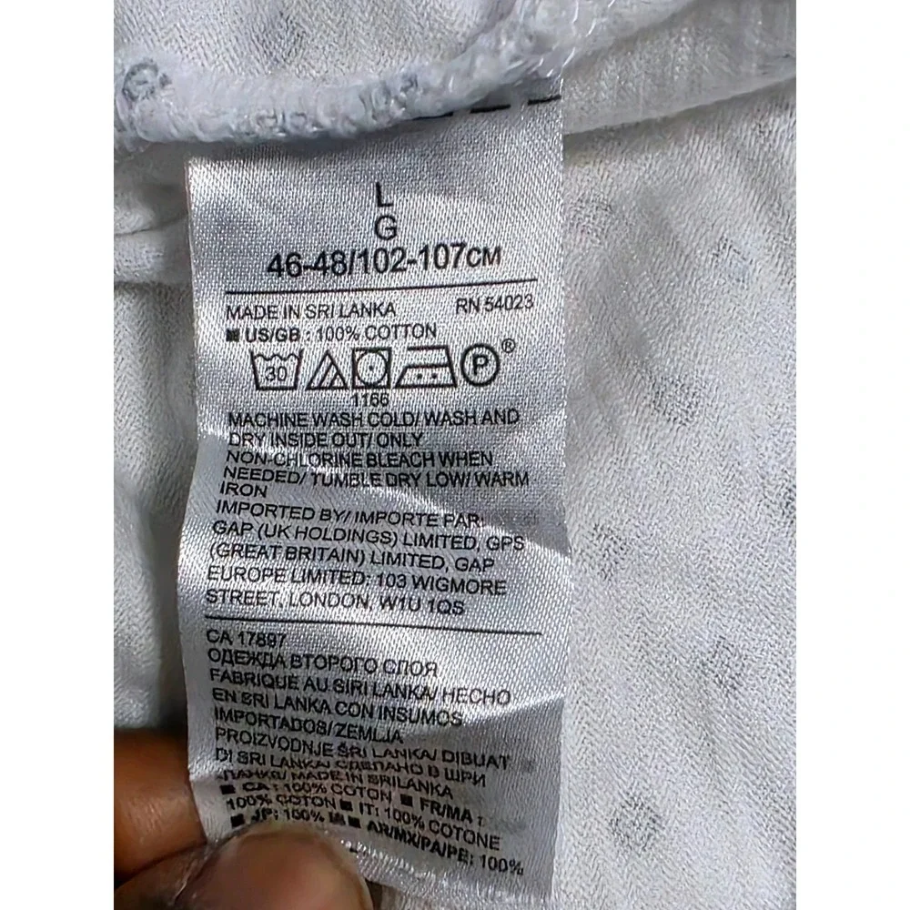 Banana Republic Luxury Touch Polo Shirt Mens Large White Grey Diamond‎ Print A7